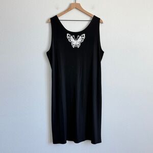 Y2K Whimsigoth Butterfly Graphic Shift Dress Plus Size 3X Minimalist Grunge Goth